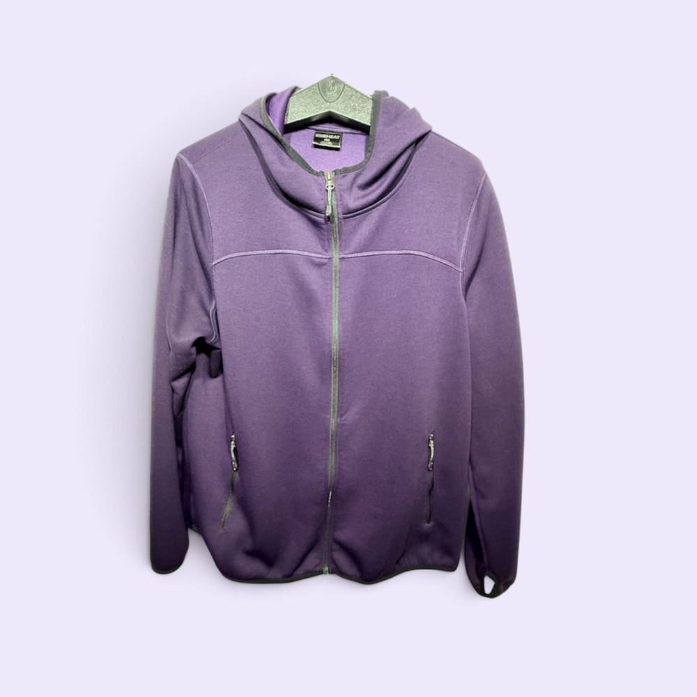 32 Degrees Ladies Fleece Tech Hoody Purple Full Zip Jacket 2X WPL 11590